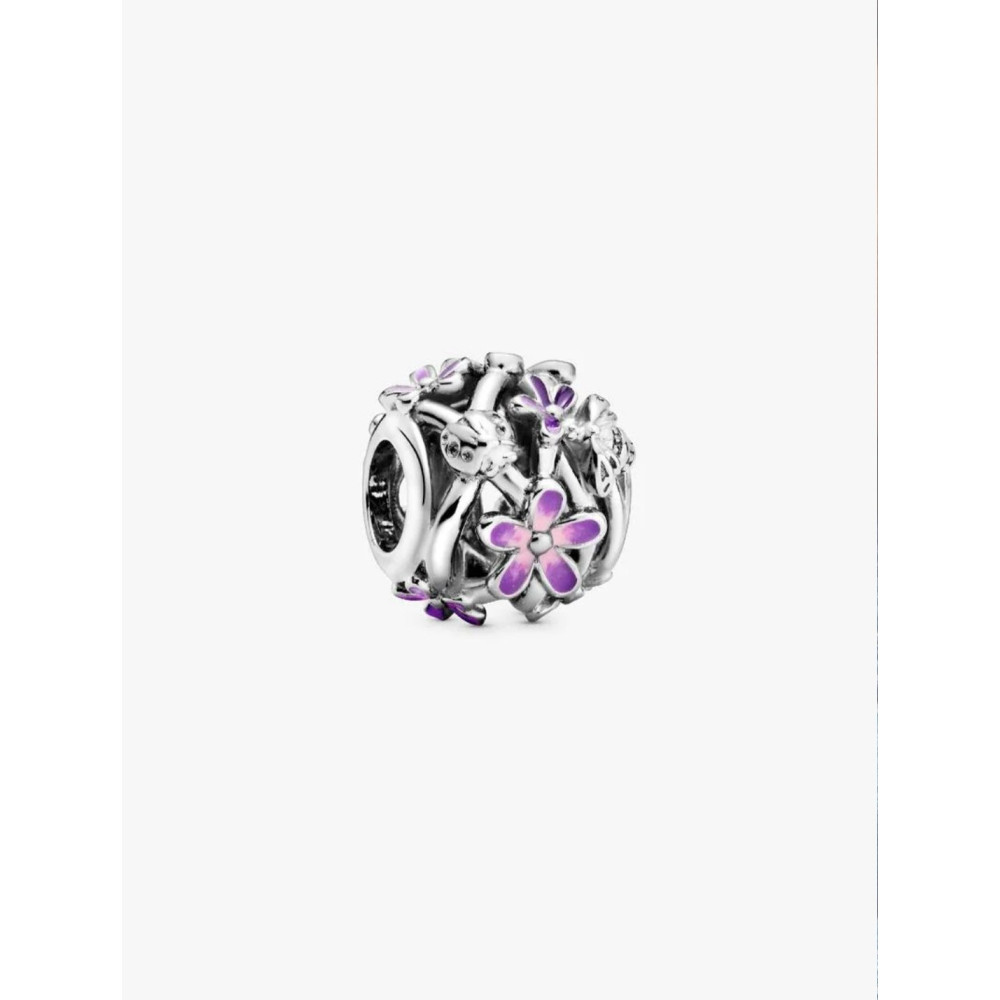 PANDORA CHARM MARGUERITE VIOLETTE AJOURÉ ARGENT MASSIF