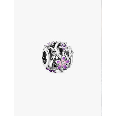 PANDORA CHARM MARGUERITE VIOLETTE AJOURÉ ARGENT MASSIF