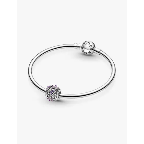 PANDORA CHARM MARGUERITE VIOLETTE AJOURÉ ARGENT MASSIF