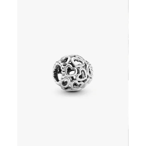 PANDORA CHARM PARSEMÉ DE COEURS ARGENT MASSIF
