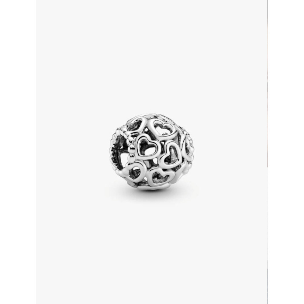 PANDORA CHARM PARSEMÉ DE COEURS ARGENT MASSIF