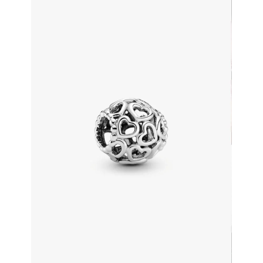 PANDORA CHARM PARSEMÉ DE COEURS ARGENT MASSIF