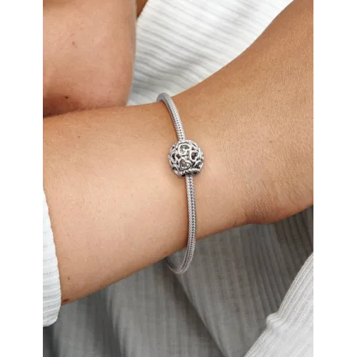 PANDORA CHARM PARSEMÉ DE COEURS ARGENT MASSIF