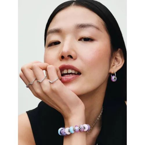 PANDORA CHARM VIOLET OPALESCENT ARGENT MASSIF