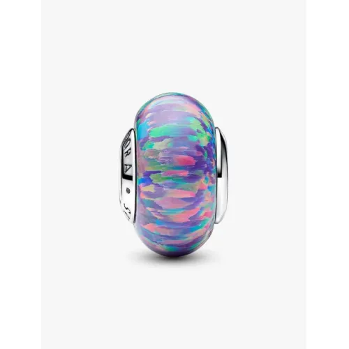 PANDORA CHARM VIOLET OPALESCENT ARGENT MASSIF