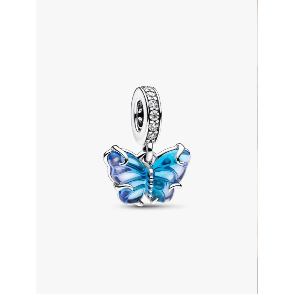 Photo présentant l’intégralité de la Charm Pendant Double Libellule Argent Massif