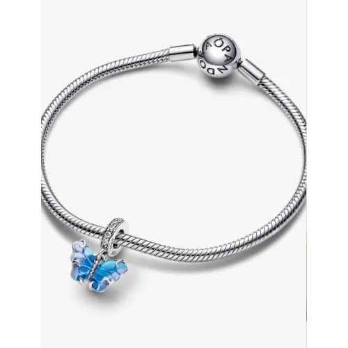 Photo présentant l’intégralité de la Charm Pendant Double Libellule Argent Massif