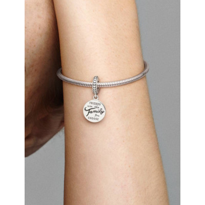 PANDORA CHARM PENDANT FAMILLE DE COEUR EN ARGENT MASSIF