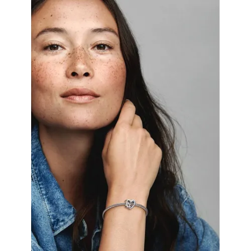 PANDORA CHARM AJOURÉ FAMILLE COEUR ET ÉTOILE ARGENT MASSIF
