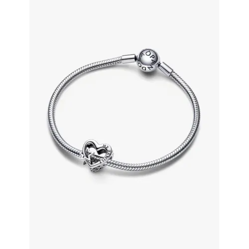 PANDORA CHARM AJOURÉ FAMILLE COEUR ET ÉTOILE ARGENT MASSIF