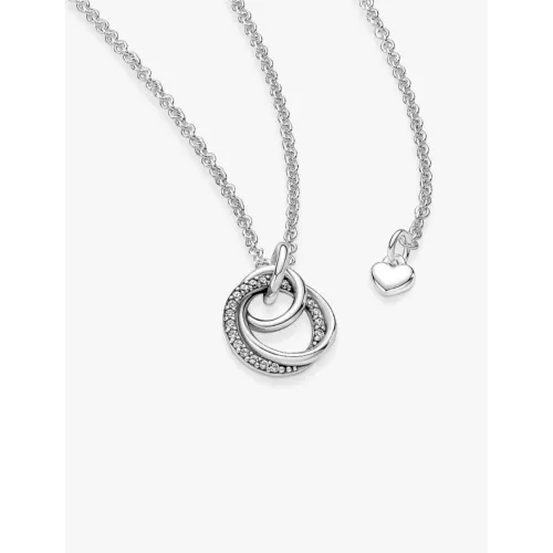 PANDORA COLLIER À PENDENTIF CERCLES MA FAMILLE POUR TOUJOURS