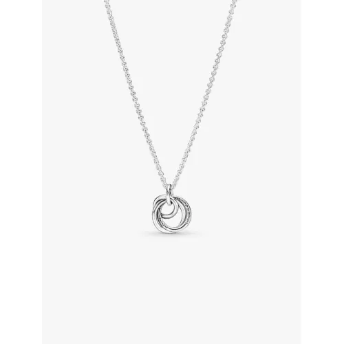 PANDORA COLLIER À PENDENTIF CERCLES MA FAMILLE POUR TOUJOURS
