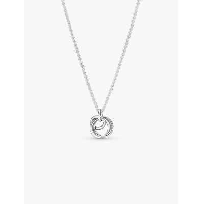 PANDORA COLLIER À PENDENTIF CERCLES MA FAMILLE POUR TOUJOURS