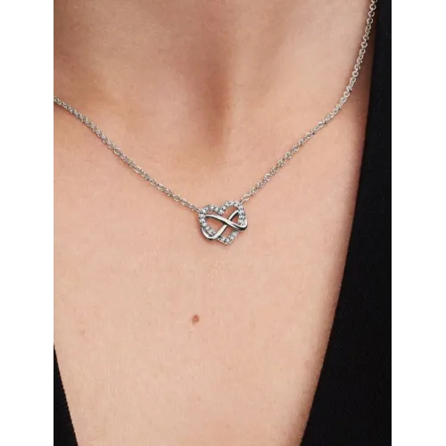 PANDORA COLLIER CŒUR INFINI SCINTILLANT ARGENT MASSIF