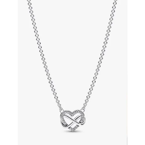 PANDORA COLLIER CŒUR INFINI SCINTILLANT ARGENT MASSIF
