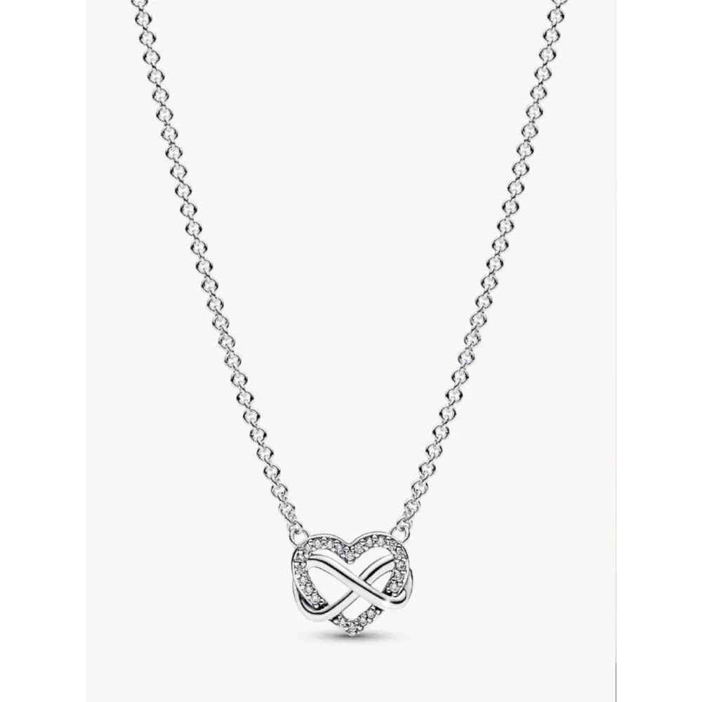 PANDORA COLLIER CŒUR INFINI SCINTILLANT ARGENT MASSIF