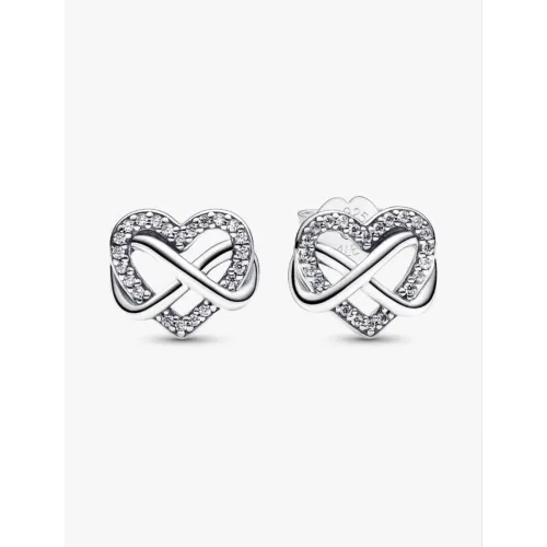 PANDORA CLOUS D’OREILLES CŒUR INFINI SCINTILLANTS
