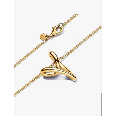 PANDORA COLLIER À PENDENTIF CŒUR DE FORME ORGANIQUE