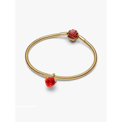 Visuel illustrant l’ensemble de la Charm Pendant Disney La Belle et La Bête Rose Enchantée