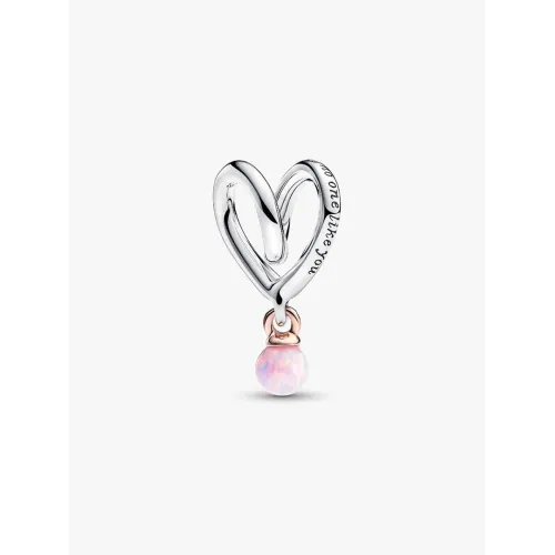 PANDORA CHARM CŒUR ENVELOPPANT BICOLORE