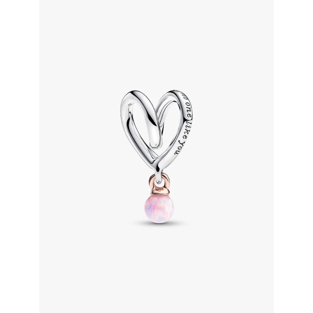 PANDORA CHARM CŒUR ENVELOPPANT BICOLORE