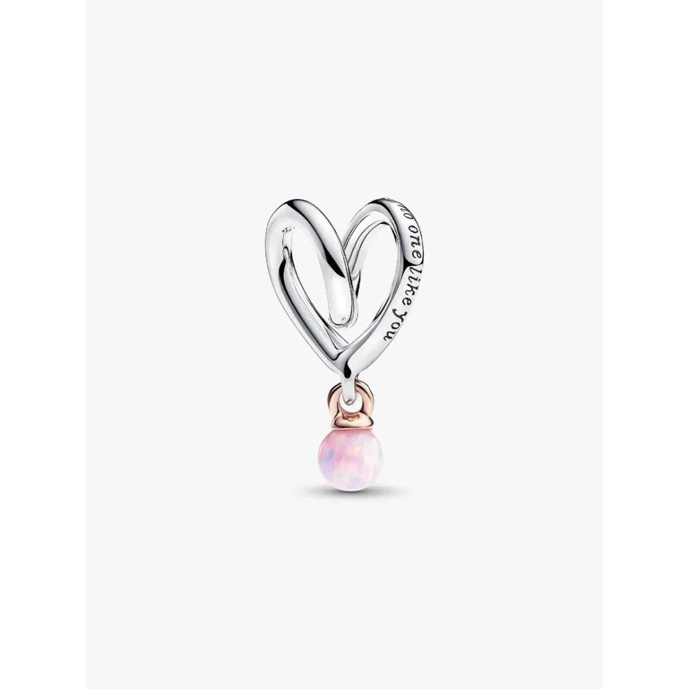 PANDORA CHARM CŒUR ENVELOPPANT BICOLORE