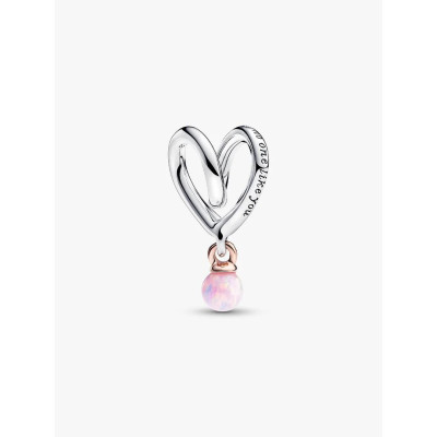 PANDORA CHARM CŒUR ENVELOPPANT BICOLORE