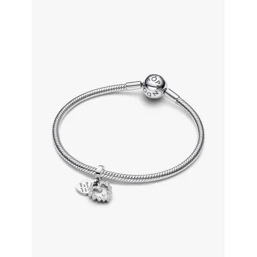 Photo présentant l’intégralité de la Charm Pendant Double Cœur Scintillant