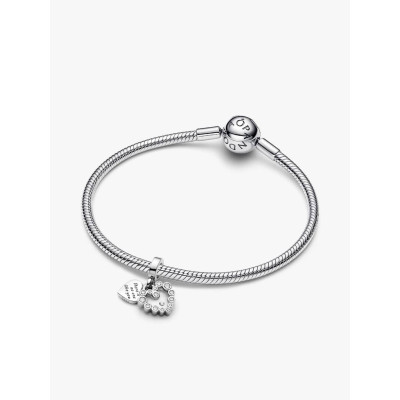 Visuel illustrant l’ensemble de la Charm Pendant Double Cœur Scintillant