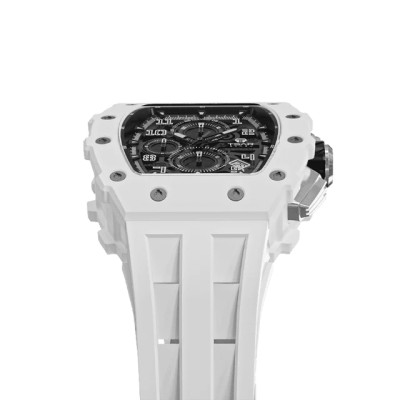 Vue profil de la Tsar Bomba Elemental Bioceramic Date Elemental Blanc