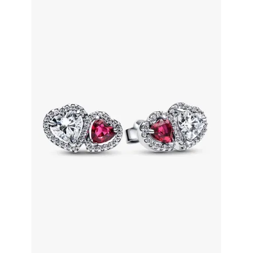 PANDORA CLOUS D’OREILLES COEUR HALO RAYONNANT