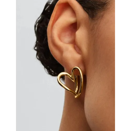 PANDORA CRÉOLES COEUR ORGANIQUE MÉTAL DORÉ À L’OR 14 CARATS