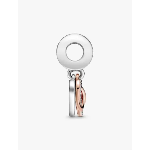 PANDORA CHARM PENDANT COEUR INFINI SCINTILLANT ARGENT MASSIF, MÉTAL DORÉ À L’OR ROSE 14 CARATS