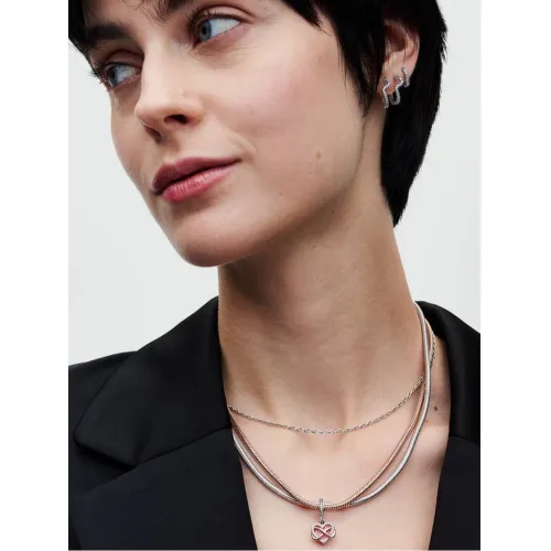 PANDORA CHARM PENDANT COEUR INFINI SCINTILLANT ARGENT MASSIF, MÉTAL DORÉ À L’OR ROSE 14 CARATS