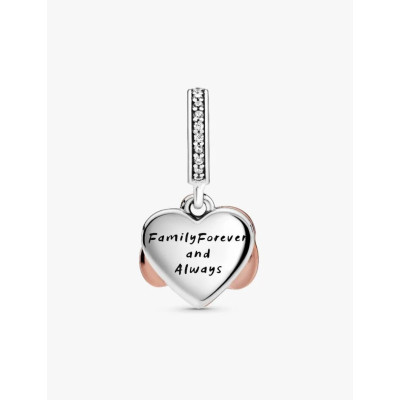 PANDORA CHARM PENDANT COEUR INFINI SCINTILLANT ARGENT MASSIF, MÉTAL DORÉ À L’OR ROSE 14 CARATS