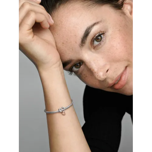 PANDORA CHARM COEUR INFINI AJOURÉ BICOLORE