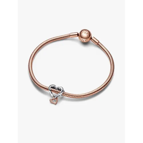 PANDORA CHARM COEUR INFINI AJOURÉ BICOLORE