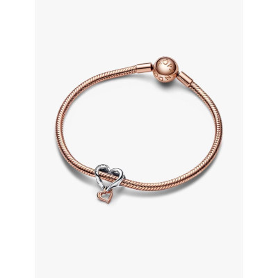 PANDORA CHARM COEUR INFINI AJOURÉ BICOLORE