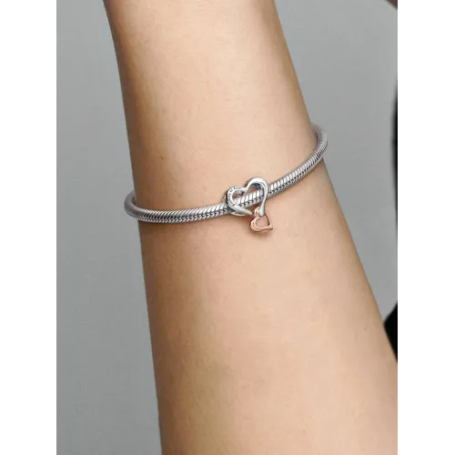 PANDORA CHARM COEUR INFINI AJOURÉ BICOLORE
