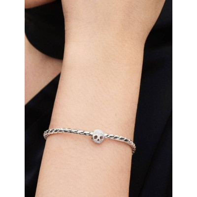 PANDORA MINI CHARM TÊTE DE MORT TEXTURÉE