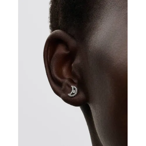 PANDORA CLOUS D'OREILLES LUNE SCINTILLANTS ARGENT MASSIF