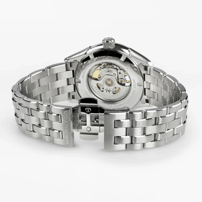 Vue de dos et boucle de la montre Montre Hamilton Jazzmaster Open Heart Auto 42mm