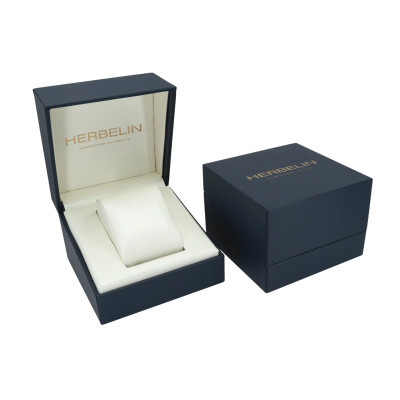 MONTRE HERBELIN LUNA – MINI QUARTZ – ACIER & CUIR NOIR