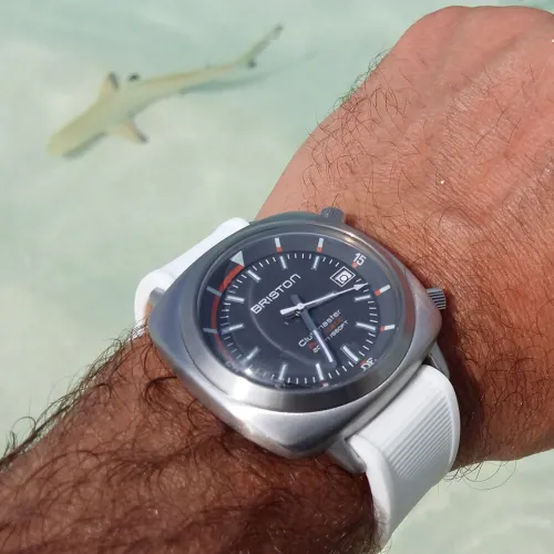 Vue en gros plan du Briston Bracelet Rubber Blanc