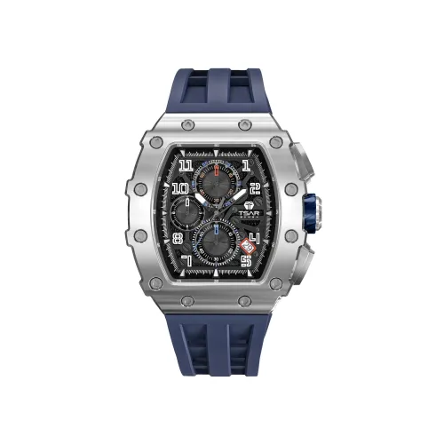 Photo montrant l'intégralité de la montre Montre Tsar Bomba Chrono Quartz Acier Silicone Bleu