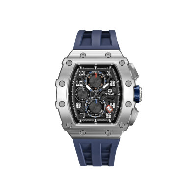 Image capturant l’ensemble de la montre Montre Tsar Bomba Chrono Quartz Acier Silicone Bleu