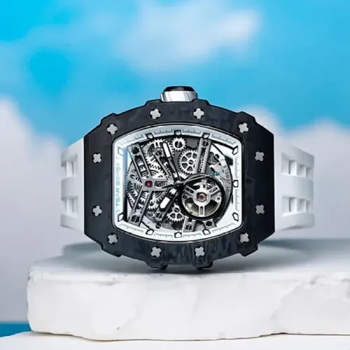 MONTRE TSAR BOMBA AUTOMATIQUE CARBONE NOIR FKM BLANC