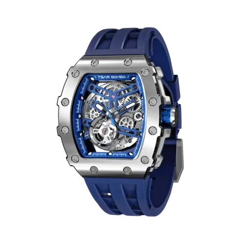 MONTRE TSAR BOMBA AUTOMATIQUE ACIER SILICONE BLEU