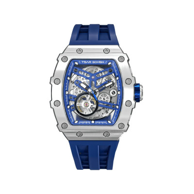 MONTRE TSAR BOMBA AUTOMATIQUE ACIER SILICONE BLEU