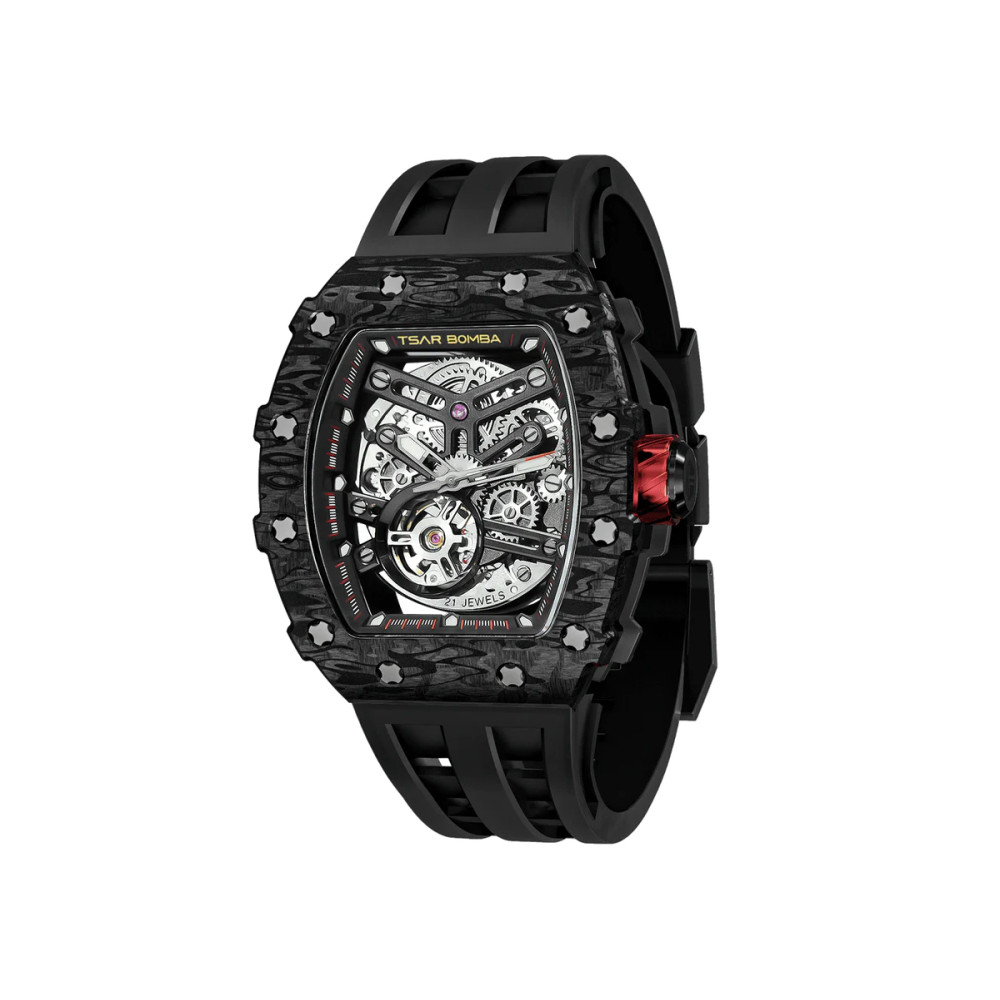 MONTRE TSAR BOMBA AUTOMATIQUE CARBONE NOIR FKM NOIR